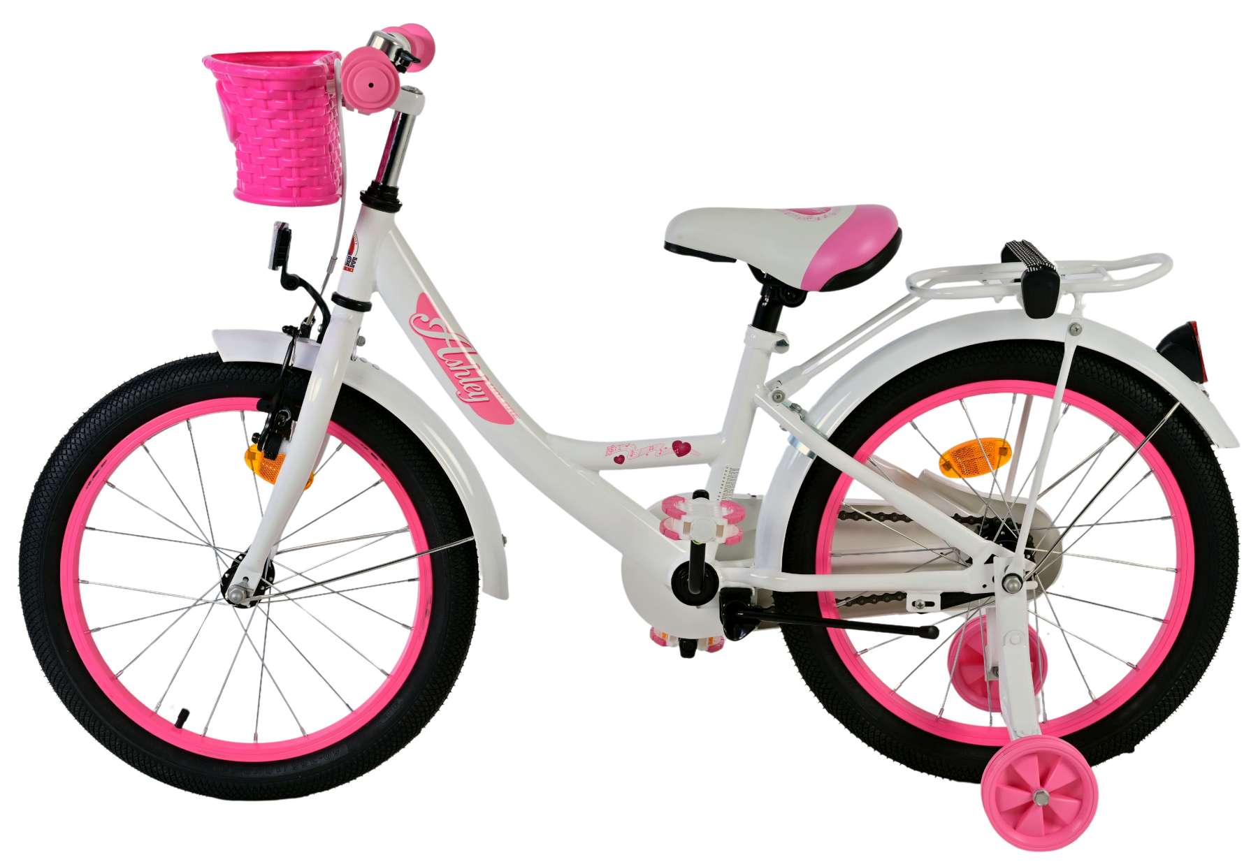 Vélo enfant Volare Ashley - filles - 18 pouces - blanc