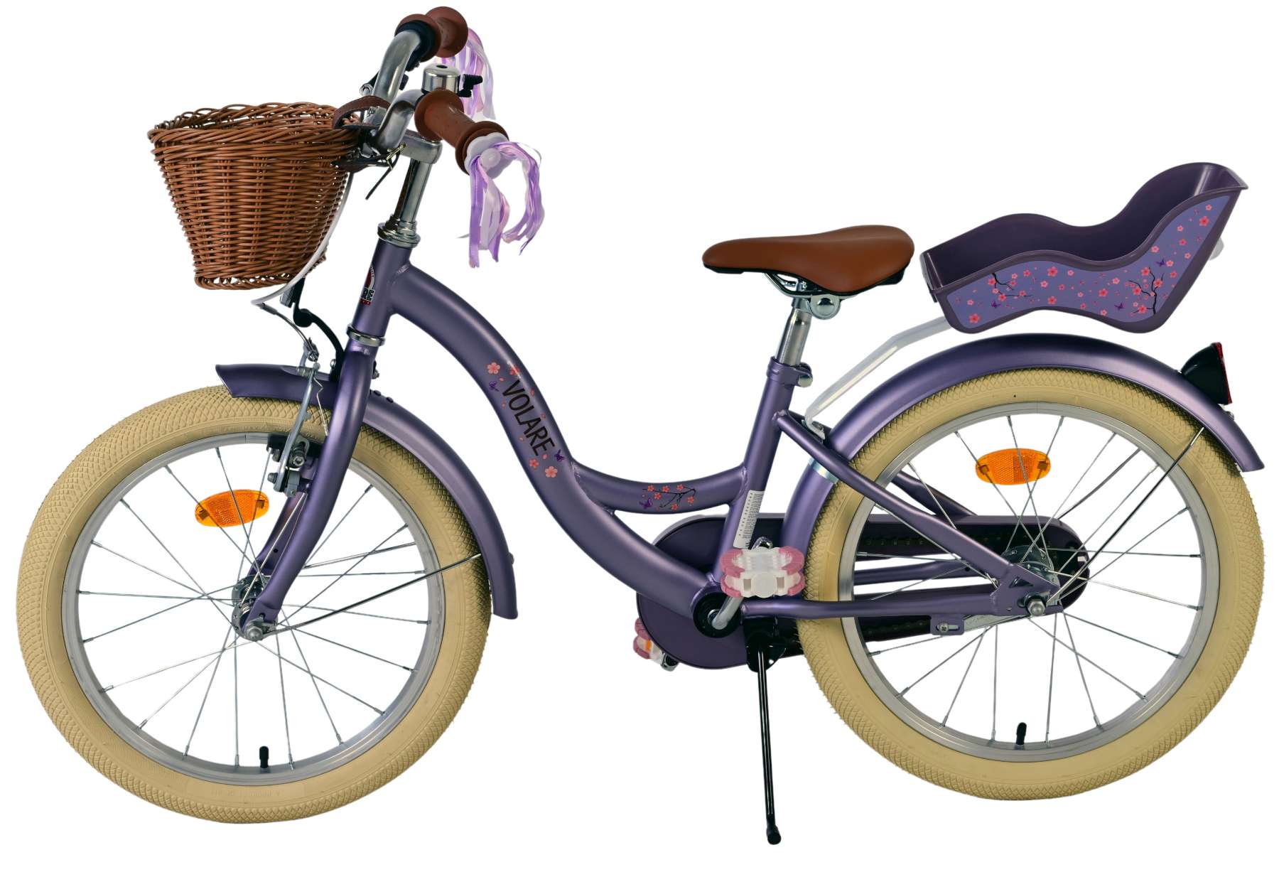 Vélo pour enfants Volare Blossom - filles - 18 pouces - violet