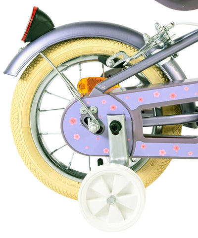 Vélo pour enfants Volare Blossom - filles - 12 pouces - violet - deux freins à main
