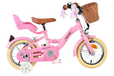 Vélo pour enfants Volare Blossom - filles - 12 pouces - rose - deux freins à main