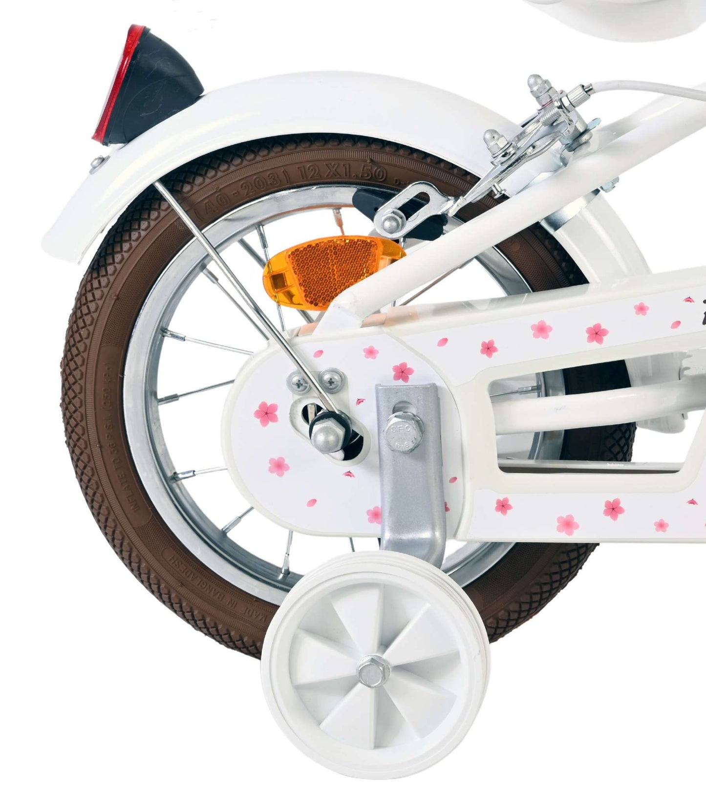 Vélo pour enfants Volare Blossom - filles - 12 pouces - blanc - deux freins à main