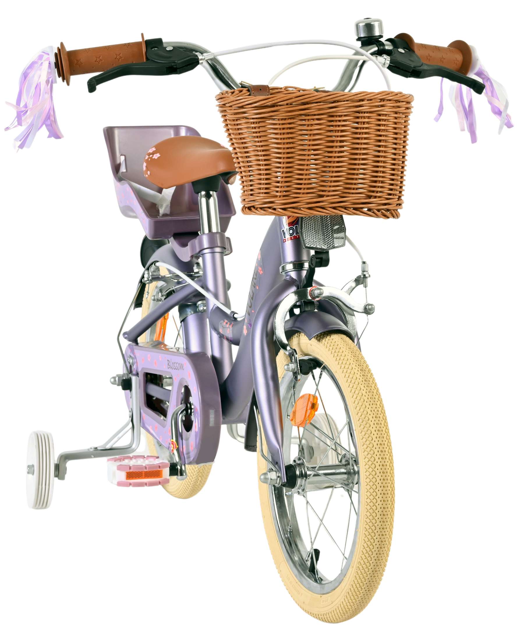 Vélo pour enfants Volare Blossom - filles - 14 pouces - violet - deux freins à main