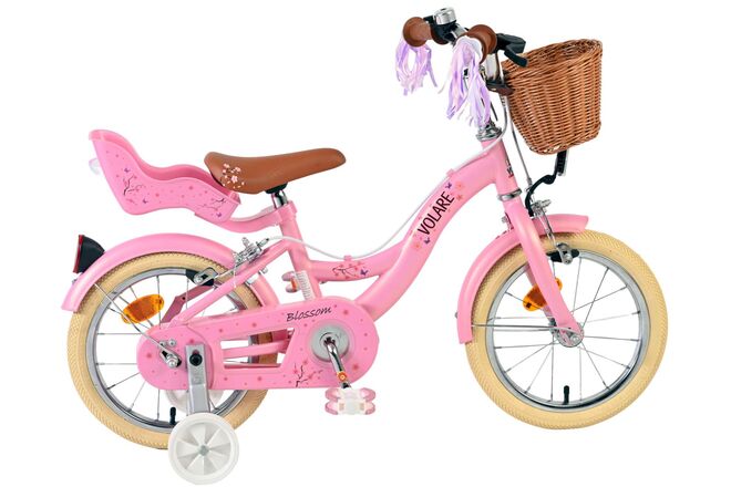 Vélo pour enfants Volare Blossom - filles - 14 pouces - rose - deux freins à main