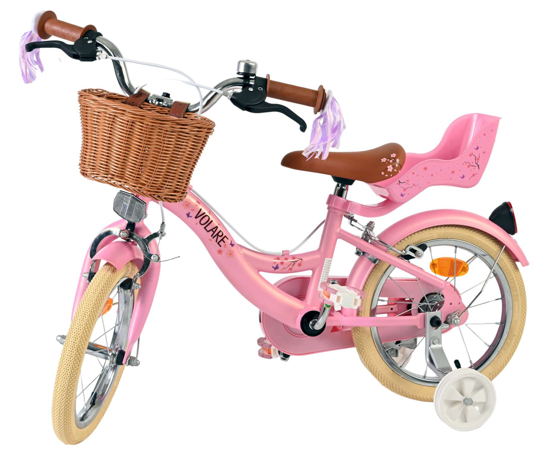 Vélo pour enfants Volare Blossom - filles - 14 pouces - rose - deux freins à main