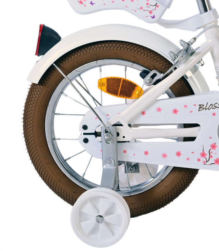 Volare Blossom Children's Bicycle Girls 14 pouces Blancs Brois à deux mains