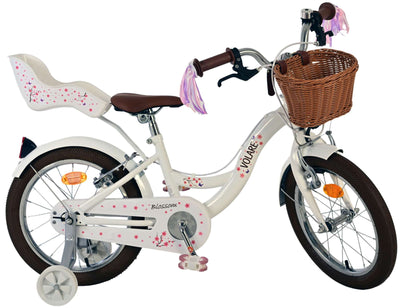 Vélo pour enfants Volare Blossom - filles - 16 pouces - blanc - deux freins à main