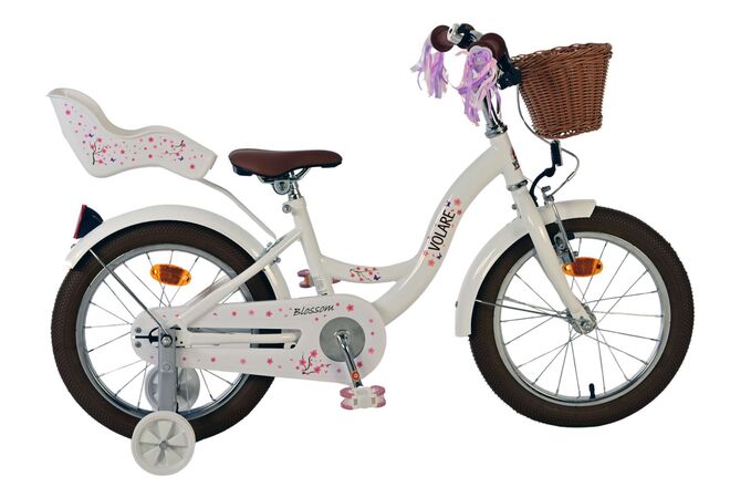 Vélo enfant Volare Blossom - filles - 16 pouces - blanc