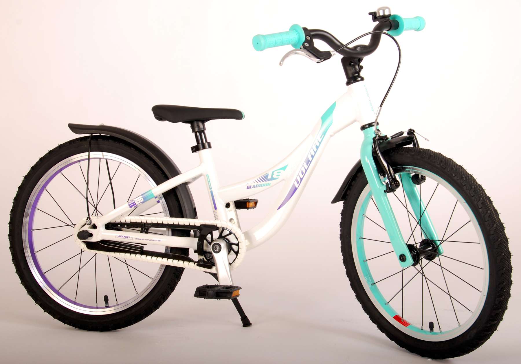 Volare Glamour Children's Bicycle - Girls - 18 pouces - White Mint Green - Prime Collection