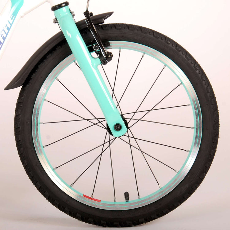 Volare Glamour Children's Bicycle - Girls - 18 pouces - White Mint Green - Prime Collection