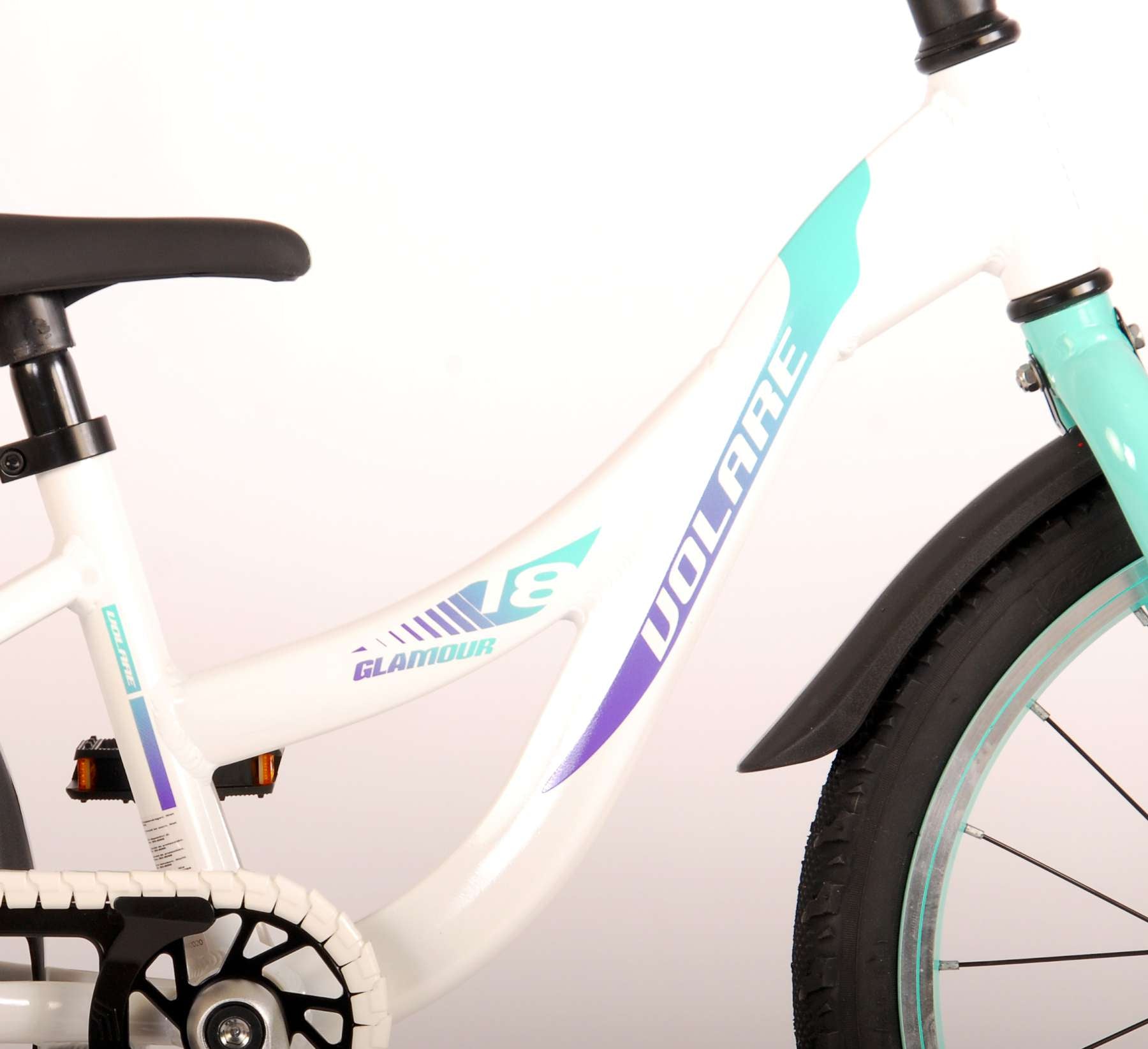 Volare Glamour Children's Bicycle - Girls - 18 pouces - White Mint Green - Prime Collection