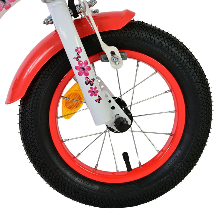 Volare le vélo pour enfants - filles - 12 pouces - blanc rouge
