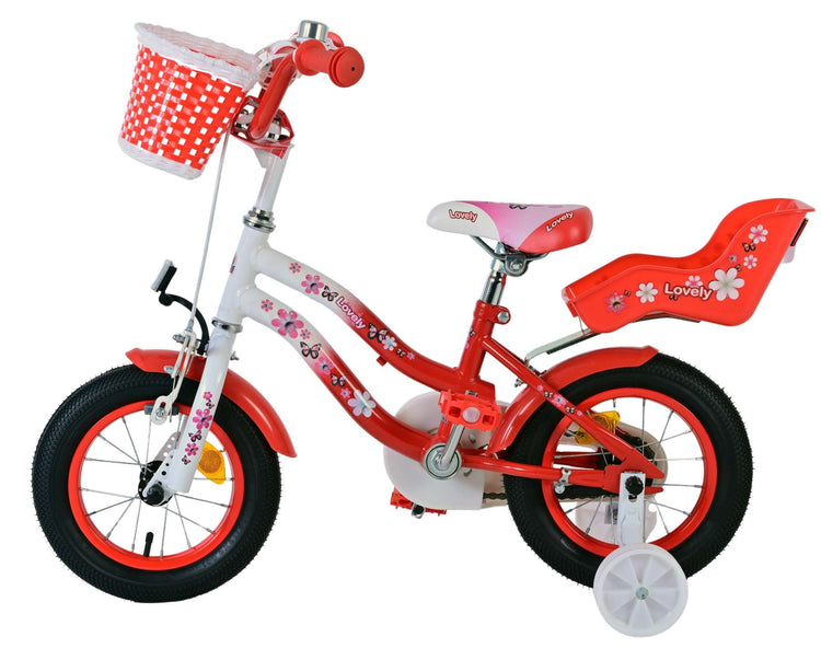 Volare le vélo pour enfants - filles - 12 pouces - blanc rouge