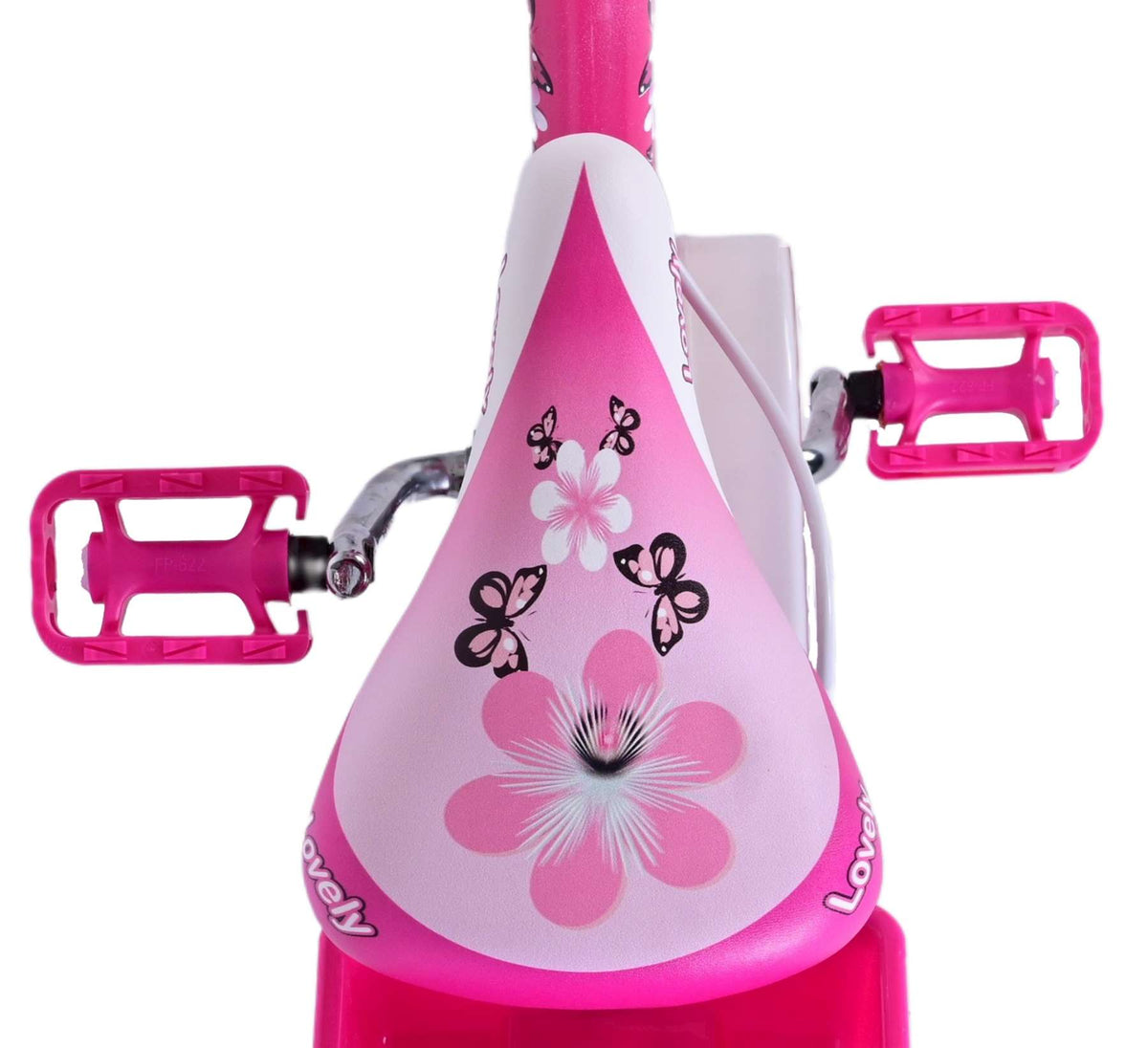 Volare le vélo pour enfants - filles - 14 pouces - Blanc rose - Freins à deux mains