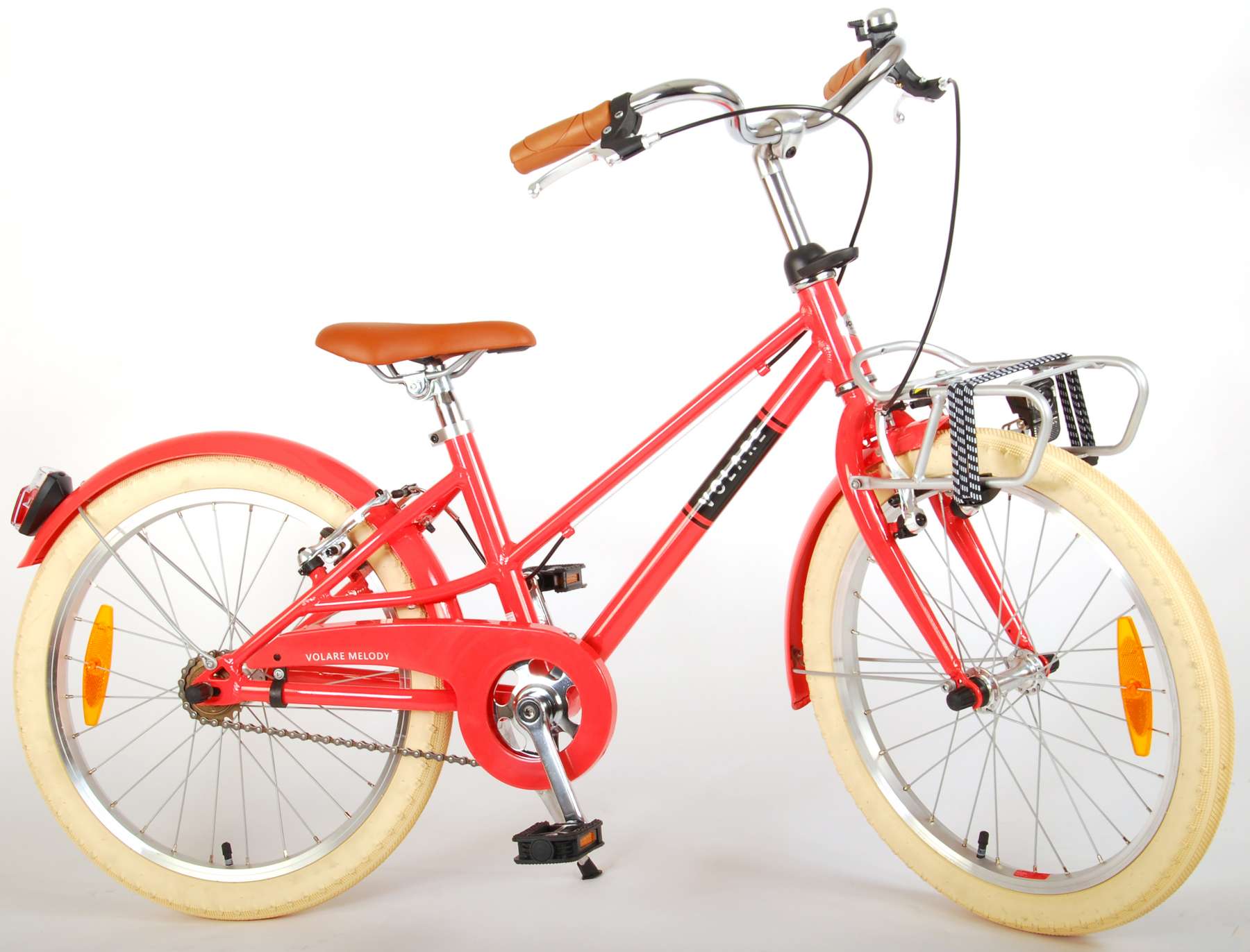 Volare Melody Children's Bicycle - Girls - 20 pouces - Coral Red - deux freins à main - Collection Prime