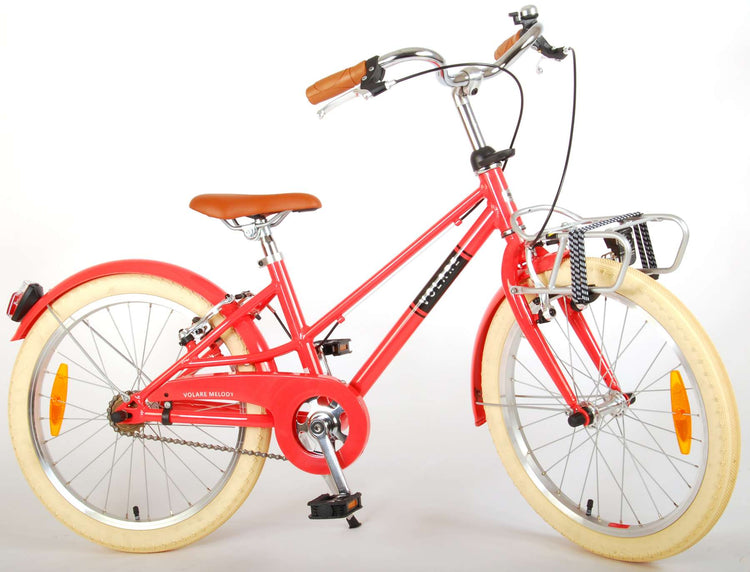 Volare Melody Children's Bicycle - Girls - 20 pouces - Coral Red - deux freins à main - Collection Prime