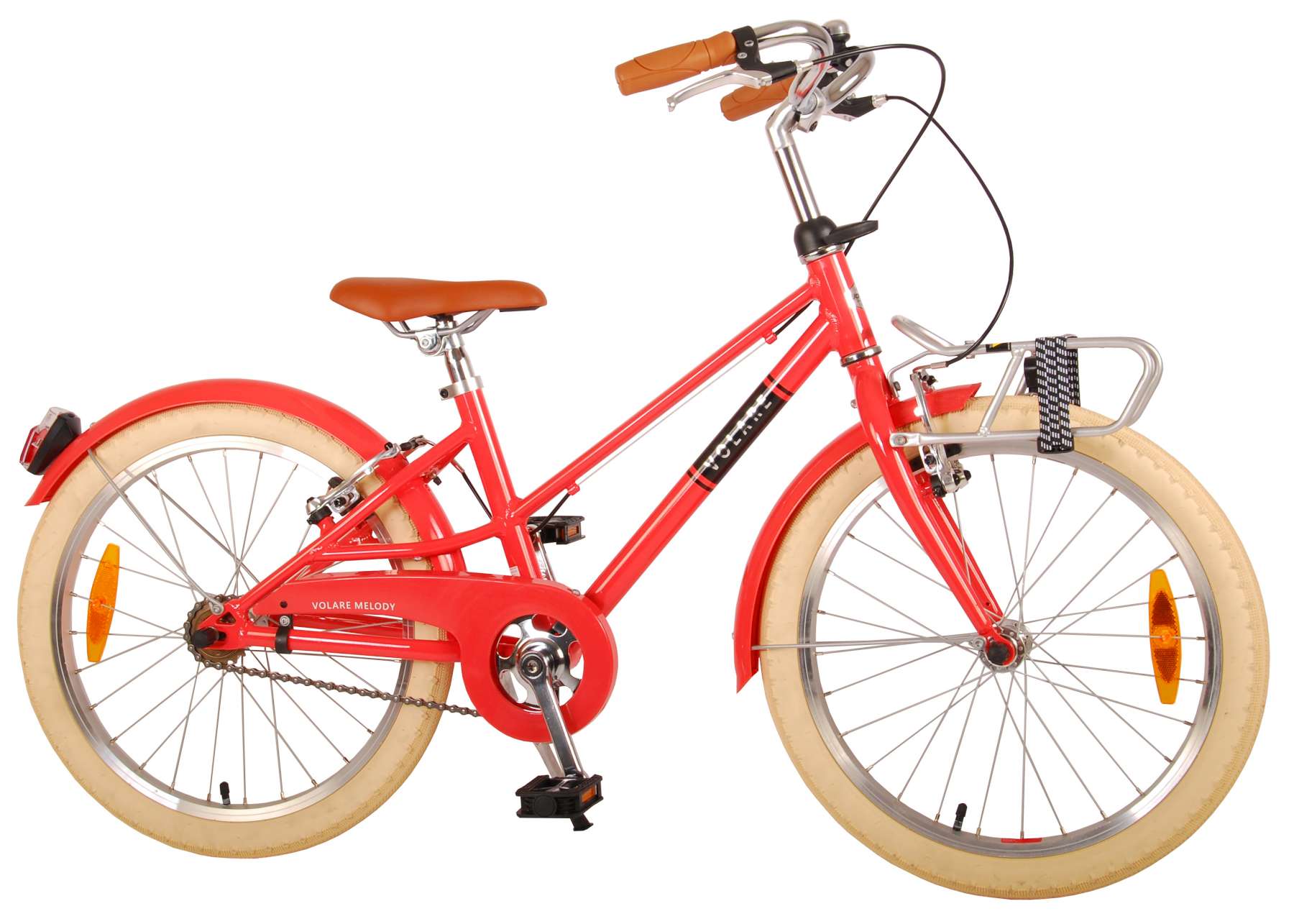 Volare Melody Children's Bicycle - Girls - 20 pouces - Coral Red - deux freins à main - Collection Prime