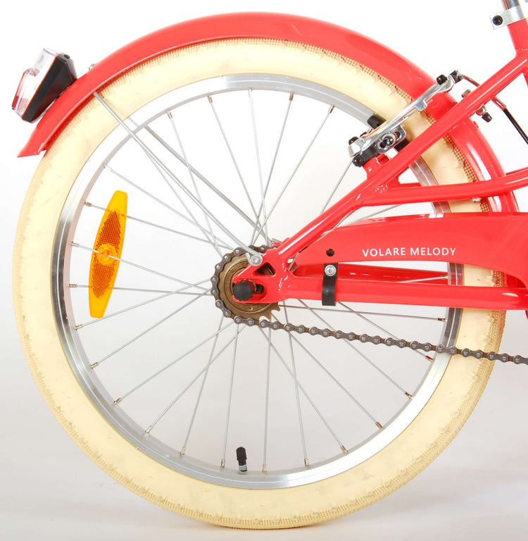 Volare Melody Children's Bicycle - Girls - 20 pouces - Coral Red - deux freins à main - Collection Prime