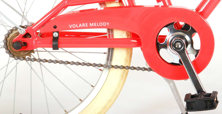 Volare Melody Children's Bicycle - Girls - 20 pouces - Coral Red - deux freins à main - Collection Prime