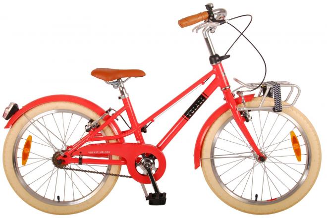 Volare Melody Children's Bicycle - Girls - 20 pouces - Coral Red - deux freins à main - Collection Prime