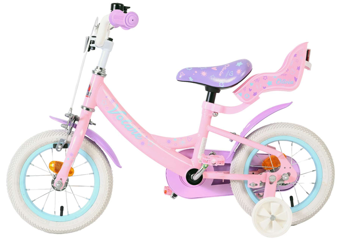 Vélo pour enfants Volare Olivia - filles - 12 pouces - rose