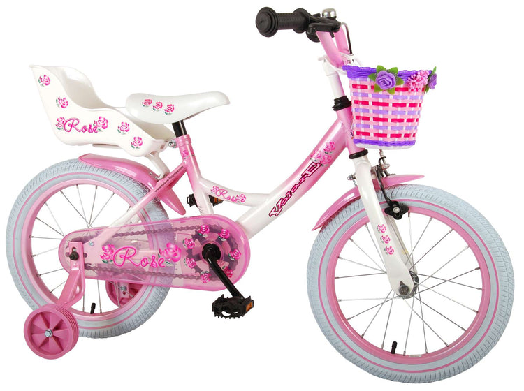 Volare Rose Children's Bicycle - Girls - 16 pouces - Blanc rose - 95% assemblé