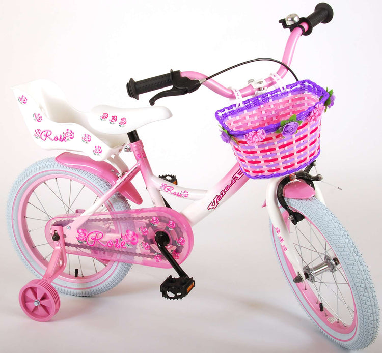 Volare Rose Children's Bicycle - Girls - 16 pouces - Blanc rose - 95% assemblé