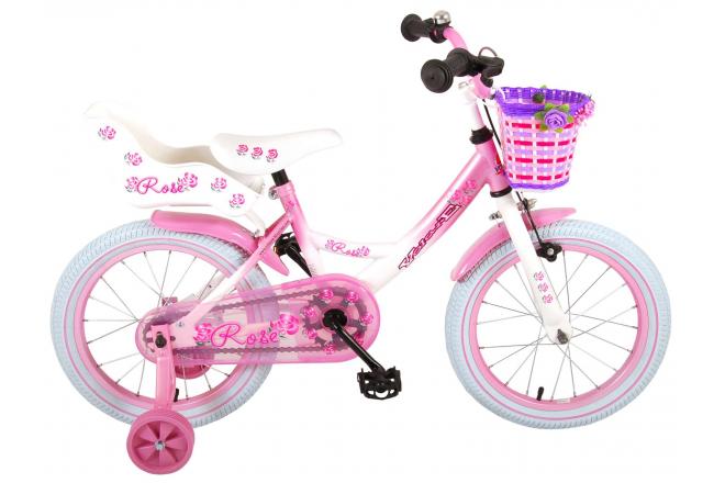 Volare Rose Children's Bicycle - Girls - 16 pouces - Blanc rose - 95% assemblé