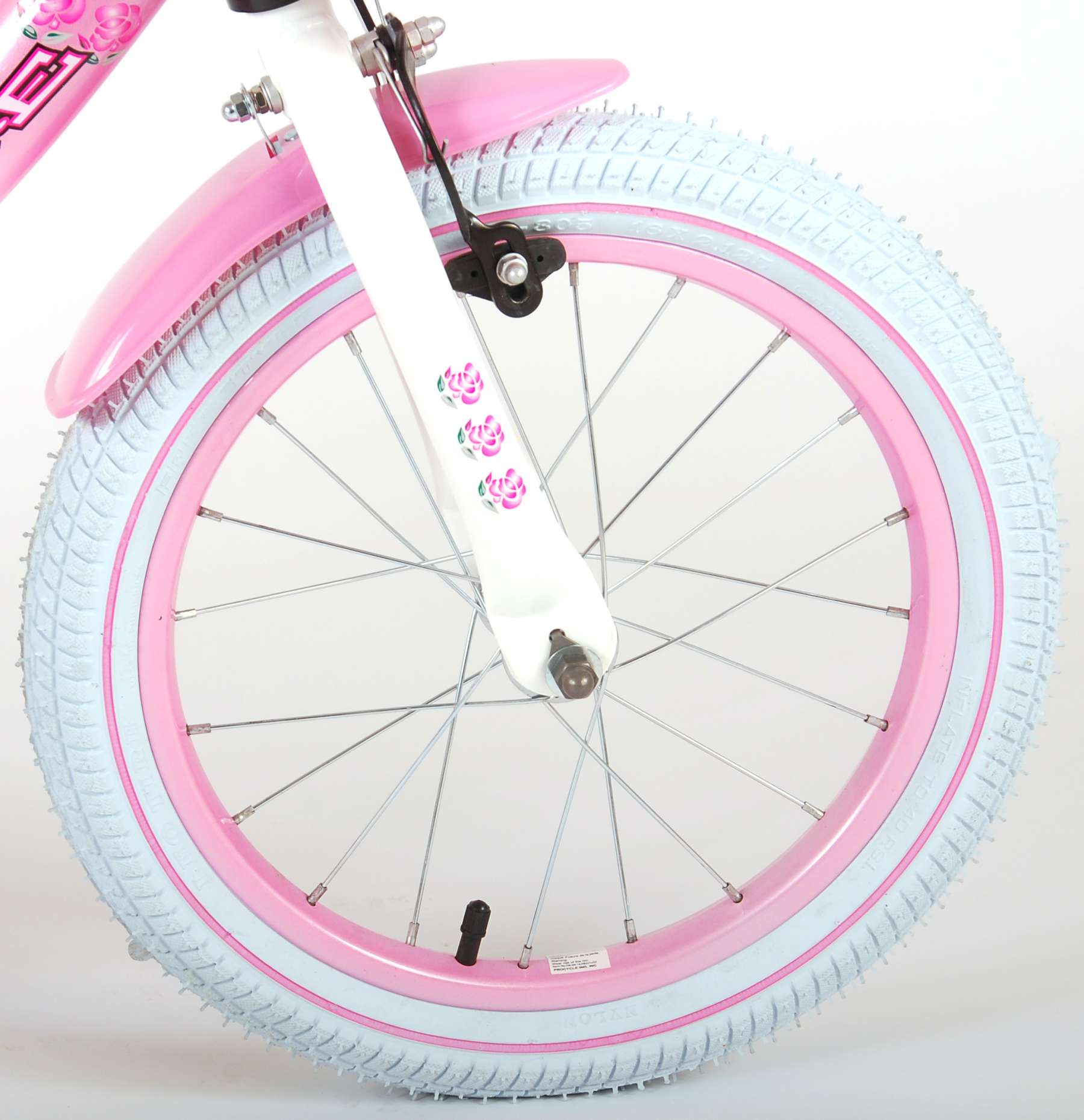 Volare Rose Children's Bicycle - Girls - 16 pouces - Blanc rose - 95% assemblé
