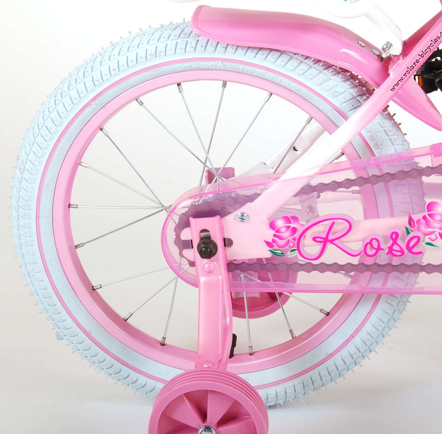 Volare Rose Children's Bicycle - Girls - 16 pouces - Blanc rose - 95% assemblé
