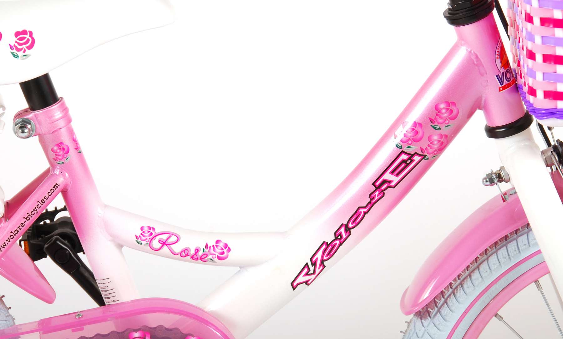 Volare Rose Children's Bicycle - Girls - 16 pouces - Blanc rose - 95% assemblé