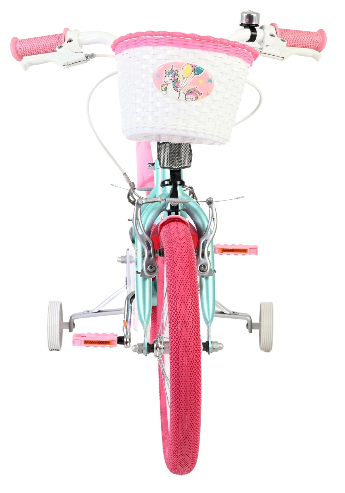Vélo enfant Volare licorne - filles - 16 pouces - vert - deux freins à main