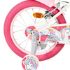 Vélo enfant Volare licorne - filles - 16 pouces - blanc - deux freins à main
