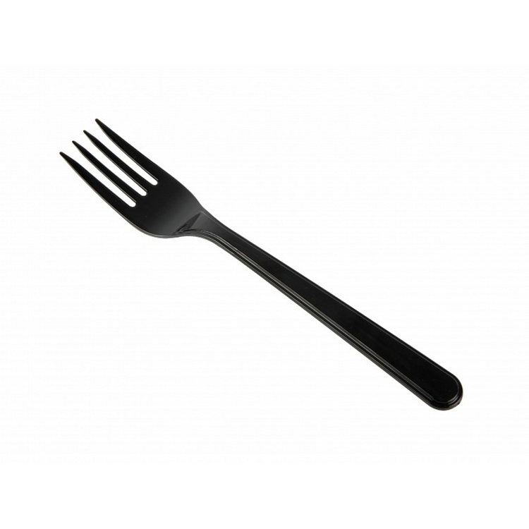 Fourchette réutilisable noire pp 185mm (50 pièces)