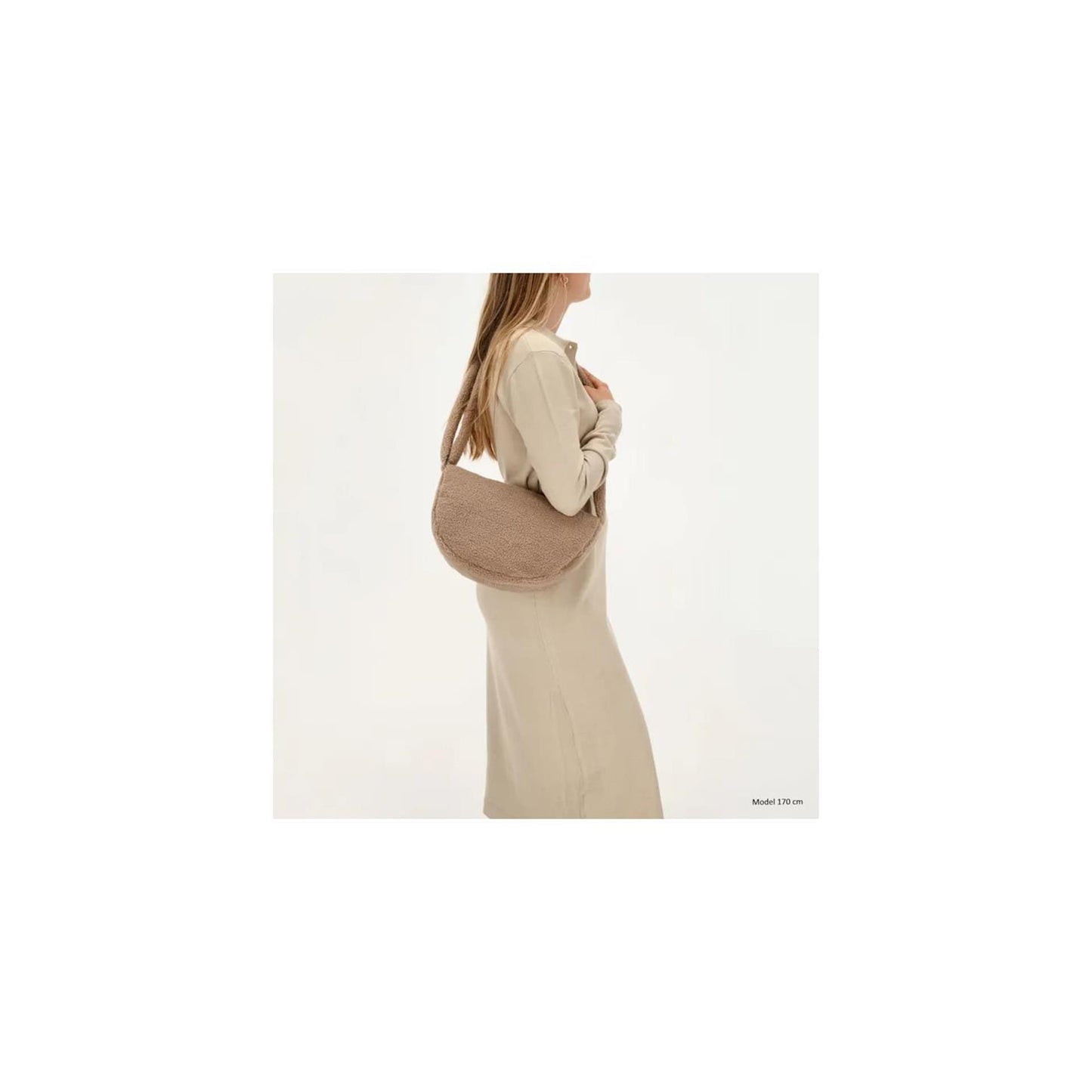 Beagles sac bandoulière teddy 34x21cm taupe