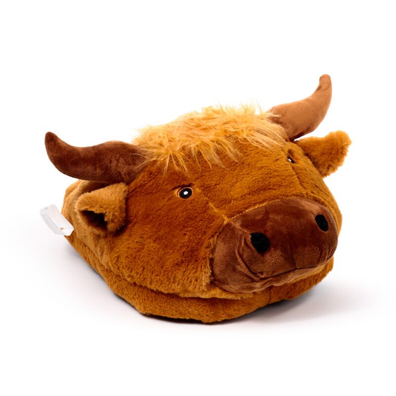 Highland coo vache géant pantoufle chauffe-pieds