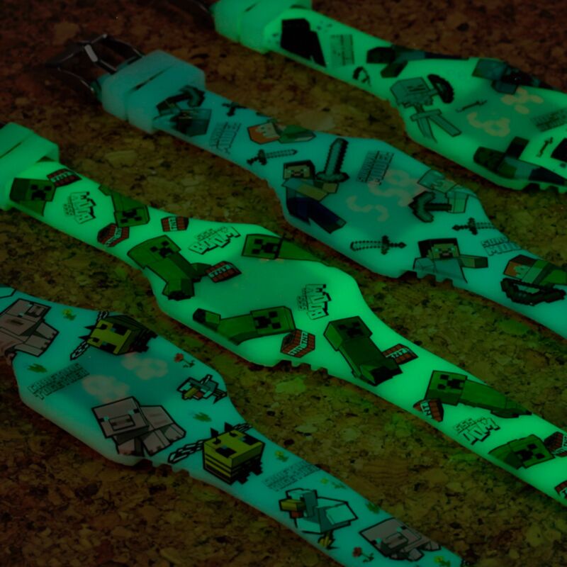 Minecraft Glow in the Dark Digital Silicon Watch