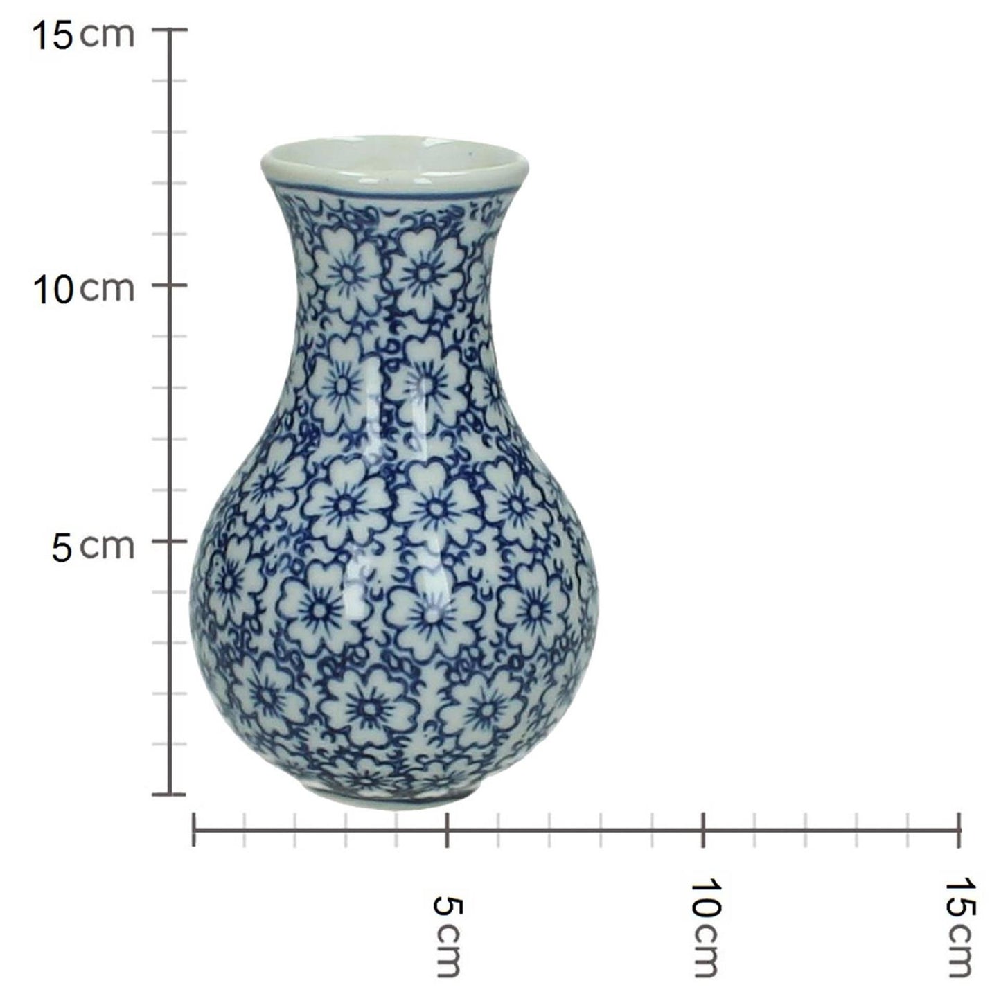 Vase Kersten faïence bleu 13x7x7cm