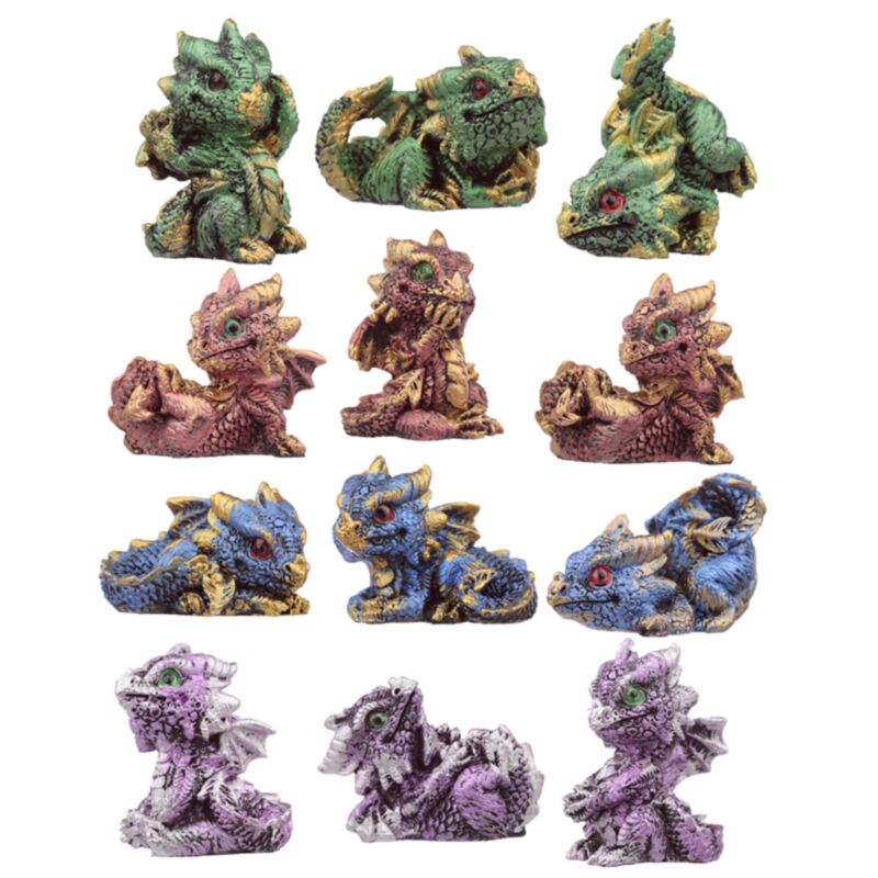 Crystal Baby Dragons Miniature Statues