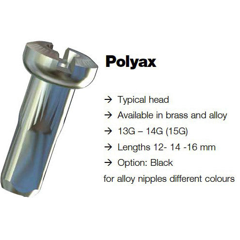 Écrou de rayon Sapim 14 polyax 14mm aluminium jaune (100pcs)