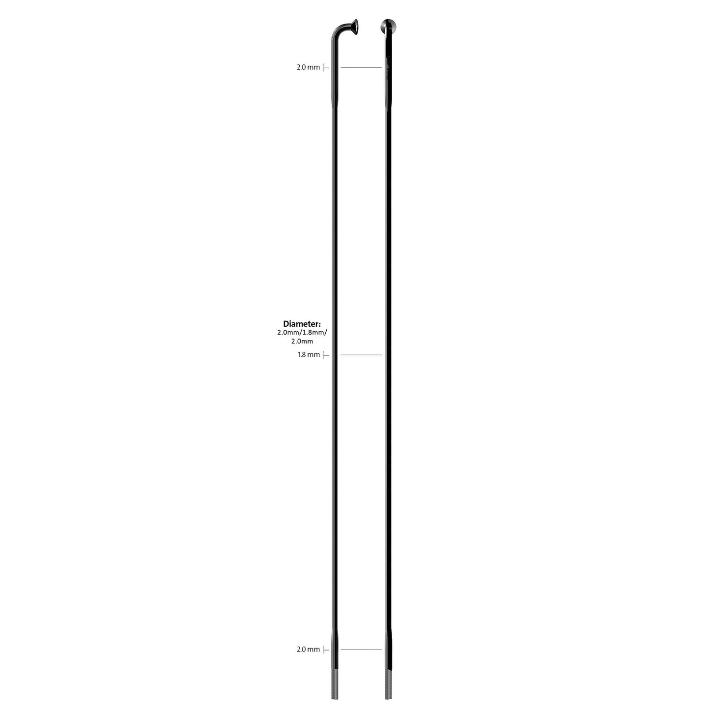 Sapim Spaak 14-280L Race en acier inoxydable noir sans mamelon (100e)
