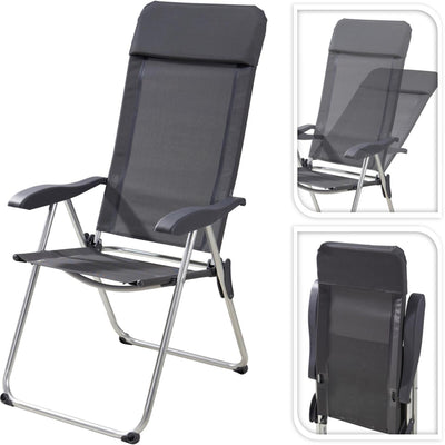 Chaise de camping gris 69x58x111cm