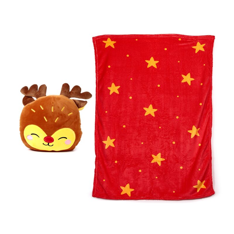 Blankeagezzz festif Christmas Rudolph 2-en-1 Hug Travel Terbet