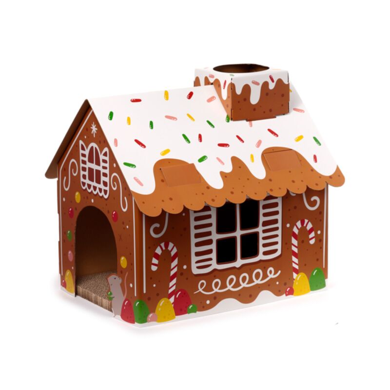 Do-it-yourself Christmas Ginger Lane 100% Cardboard Cat Playhouse