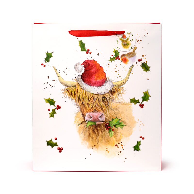 Jan Pashley Christmas Highland Coo Sacs-cadeaux XL