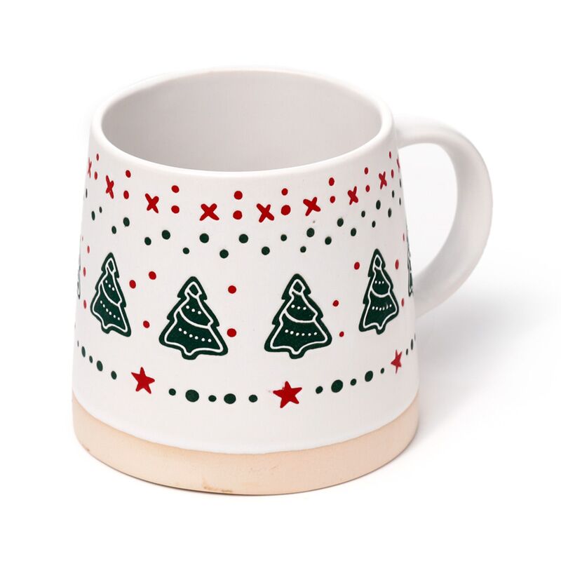 Tasse de grès arbre de Noël