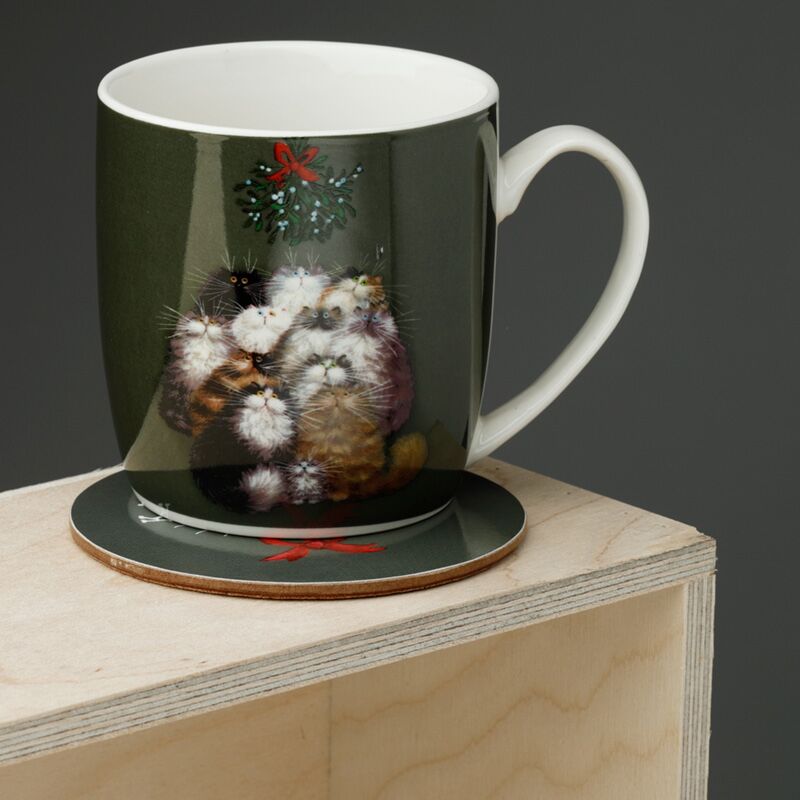 Kim Haskins 12 chats pour la tasse de porcelaine de Noël