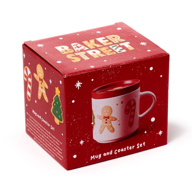 Christmas Baker Street Porcelain Mug Coaster