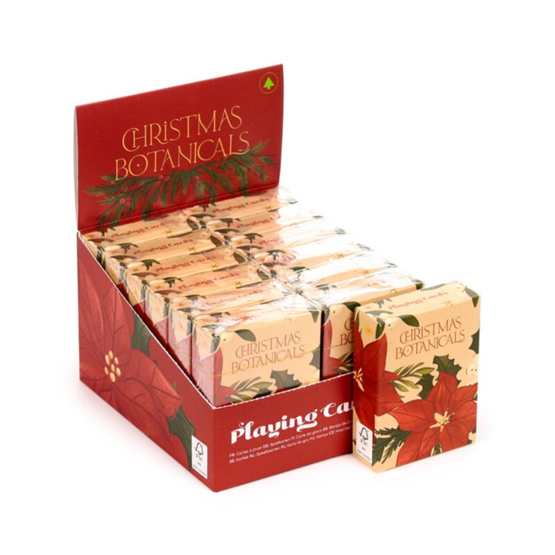 Jeu de carte de cartes de cartes à jeu de Noël botanique