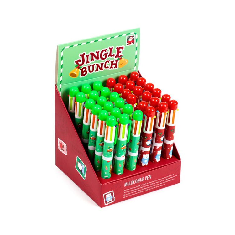 Stylo multi-colorant Jingle Christmas (6 couleurs)