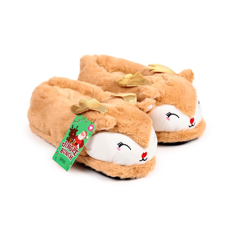 Chaussons rennes de Noël Jingle (unisexe taille unique)